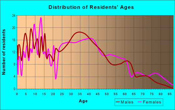 Age and Sex of Residents in Buehler Farms in Hazel Park, MI