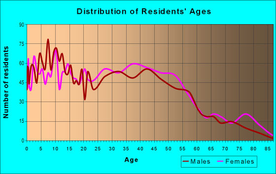 Age and Sex of Residents in Downtown Inkster in Inkster, MI