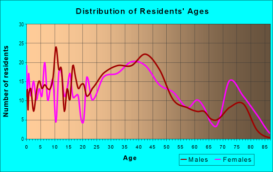 Age and Sex of Residents in Washington Park in Lincoln Park, MI