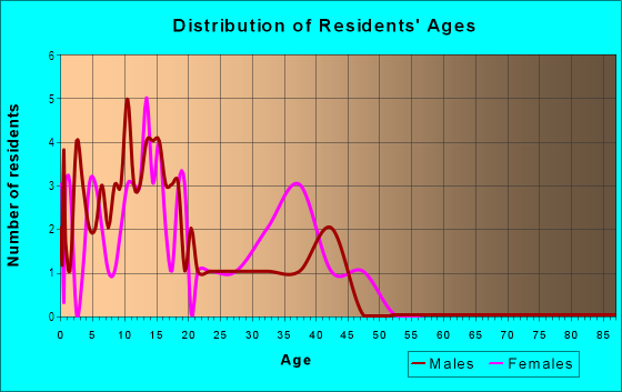 Age and Sex of Residents in Rancho Mesa Verde in Somerton, AZ