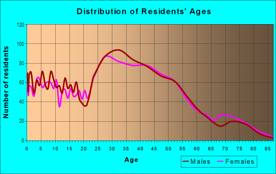 Age and Sex of Residents in Rochester in Rochester, MI