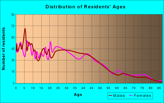 Age and Sex of Residents in Northtown in Lansing, MI