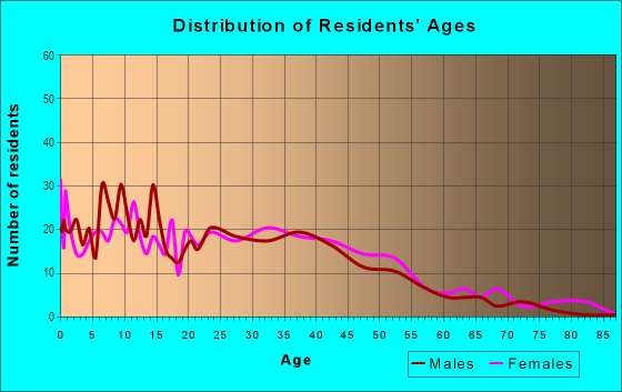 Age and Sex of Residents in Potter-Walsh in Lansing, MI