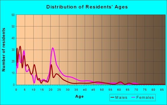Age and Sex of Residents in Richards Gebaur in Kansas City, MO