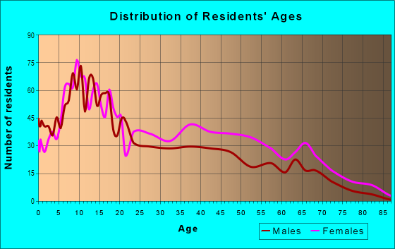 Age and Sex of Residents in Walnut Park East in Saint Louis, MO