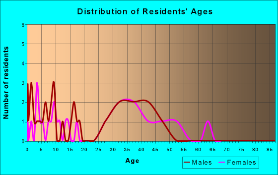 Age and Sex of Residents in Pinewinds in Raleigh, NC