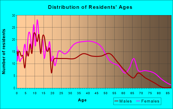 Age and Sex of Residents in Wilmore in Charlotte, NC