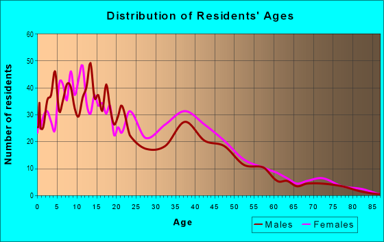 Age and Sex of Residents in Belmont in Charlotte, NC