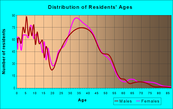 Age and Sex of Residents in Adams Farm in Greensboro, NC