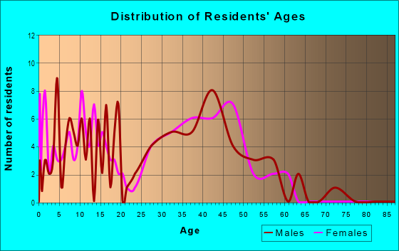 Age and Sex of Residents in Riverview in Raleigh, NC