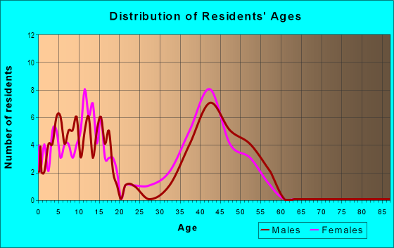 Age and Sex of Residents in Carriage Downs in Concord, NC