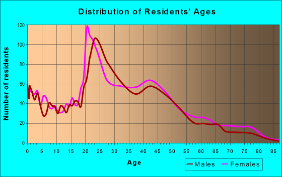 Age and Sex of Residents in Brunsdale in Fargo, ND