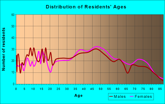Age and Sex of Residents in Greater South in Lincoln, NE