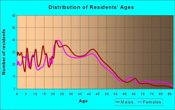 Age and Sex of Residents in South Salt Creek in Lincoln, NE