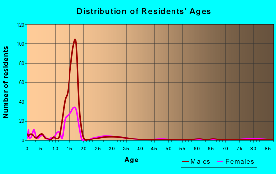Age and Sex of Residents in Boys Town in Boys Town, NE