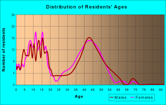 Age and Sex of Residents in Bellebrook in Derry, NH