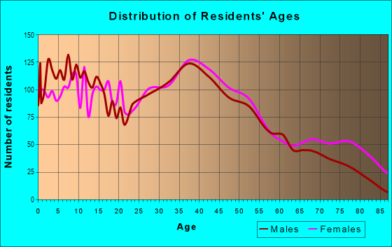 Age and Sex of Residents in Downtown in Rochester, NH