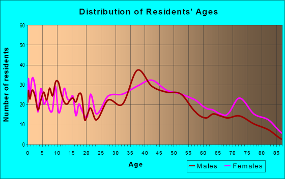 Age and Sex of Residents in Steelman Bay in Somers Point, NJ