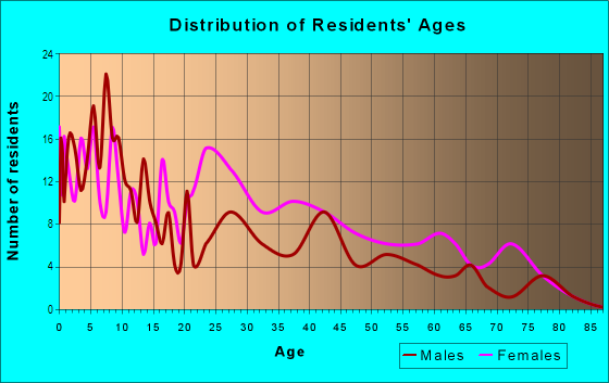 Age and Sex of Residents in Lower Main Street in East Orange, NJ