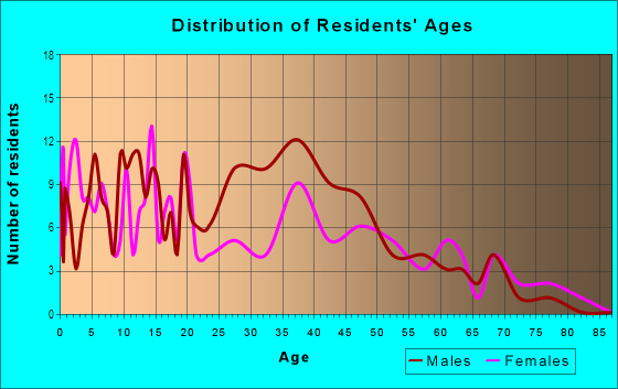 Age and Sex of Residents in South Camden in Gloucester City, NJ