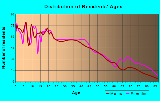 Age and Sex of Residents in Sandy Hill in Paterson, NJ