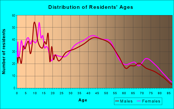 Age and Sex of Residents in Stelton in Edison, NJ