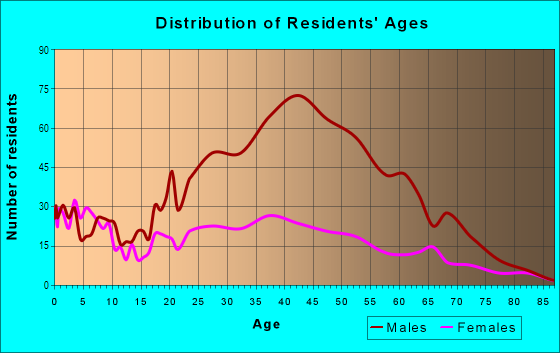 Age and Sex of Residents in Downtown North in Las Vegas, NV