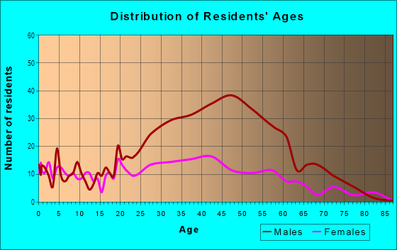 Age and Sex of Residents in Downtown South in Las Vegas, NV