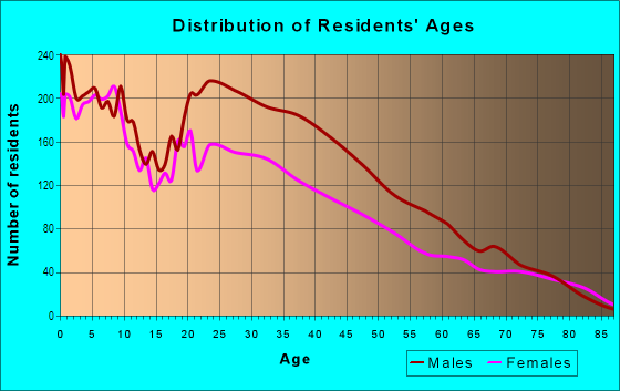 Age and Sex of Residents in Homeless Corridor in Las Vegas, NV