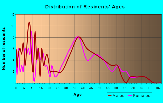 Age and Sex of Residents in Northwest in Las Vegas, NV