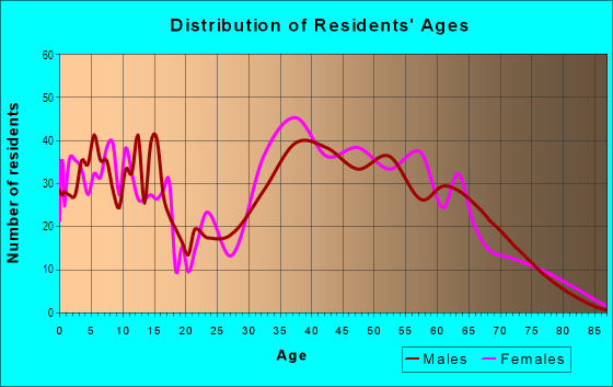 Age and Sex of Residents in South Bellmore East Bay in Bellmore, NY