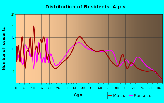 Age and Sex of Residents in West Corners in Endicott, NY