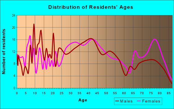 Age and Sex of Residents in Northeast Endicott in Endicott, NY