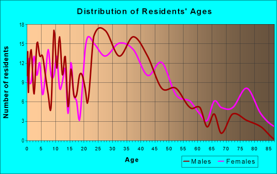 Age and Sex of Residents in South Endwell in Endicott, NY