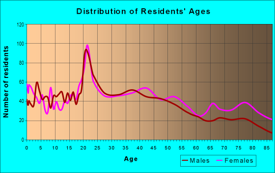 Age and Sex of Residents in Southside Johnson City in Johnson City, NY