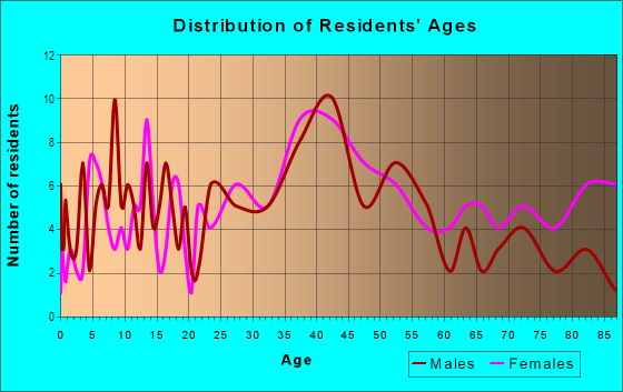 Age and Sex of Residents in East Choconut Center in Johnson City, NY