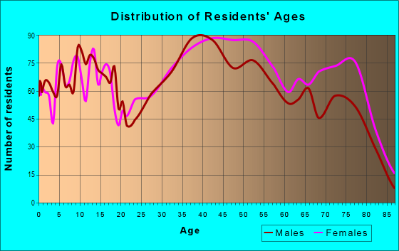 Age and Sex of Residents in Endwell in Endicott, NY