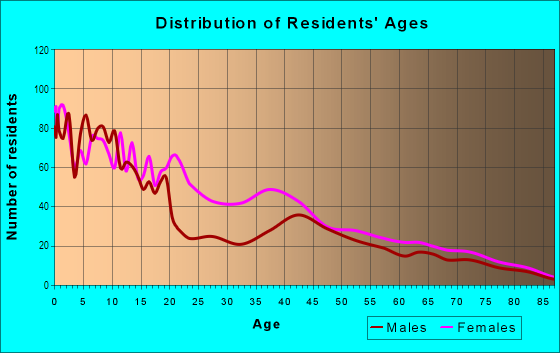 Age and Sex of Residents in Southwest in Syracuse, NY
