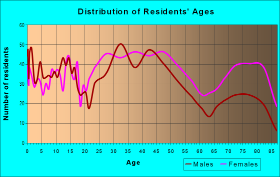 Age and Sex of Residents in South Valley in Syracuse, NY