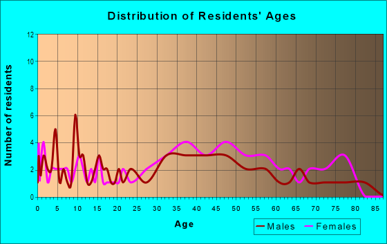 Age and Sex of Residents in Downtown Wantagh in Wantagh, NY