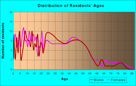 Age and Sex of Residents in Northside Triangle Inlet Island in Ithaca, NY