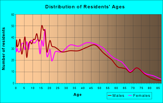 Age and Sex of Residents in Midwood Park in Brooklyn, NY
