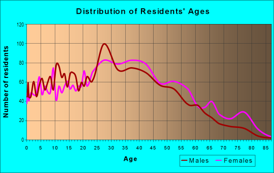 Age and Sex of Residents in Downtown Brooklyn in Brooklyn, NY