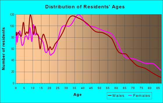 Age and Sex of Residents in Bohemia in Bohemia, NY