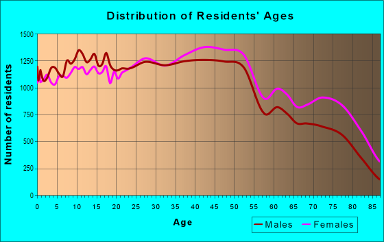 Age and Sex of Residents in Gravesend in Brooklyn, NY