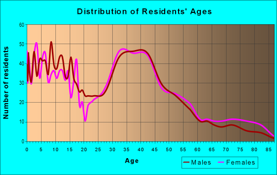 Age and Sex of Residents in Richmond Valley in Staten Island, NY