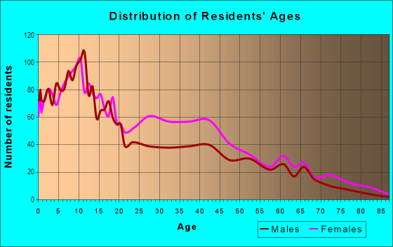 Age and Sex of Residents in Upper Falls in Rochester, NY