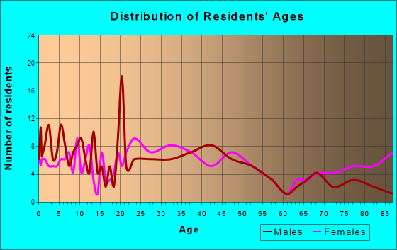 Age and Sex of Residents in South Avenue in Poughkeepsie, NY