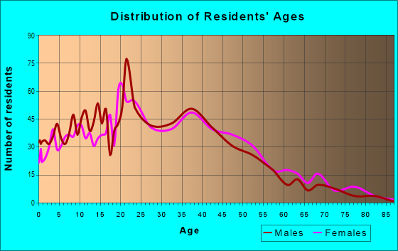 Age and Sex of Residents in Neighborhood B in Rohnert Park, CA