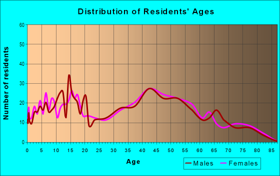 Age and Sex of Residents in Burnetts Corners in Wooster, OH